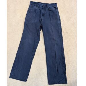 Carhartt Carpenter Pants Mens 32X34 Navy B159 NVY Loose Fit Utility Workwear